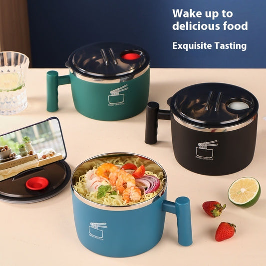 Stainless Steel Instant Noodle Bowl Sealed Portable Student
