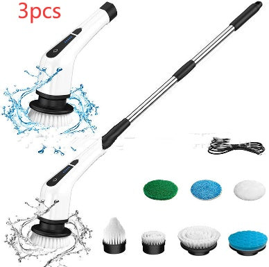 Cordless Cleaning Brush Set Multi-Headed Long Handle Mop